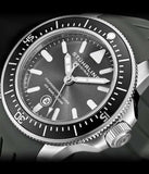 Stuhrling 935 03 Pro Sport Diver Maritimer Grey Rubber Strap Grey Dial Mens Watch