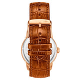 Stuhrling Original 898 04 Celestia Moon Phase Day Date Brown Leather Strap Watch