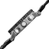 Akribos AK571BK Swiss Chronograph Day Date Black Braided Leather Band Mens Watch