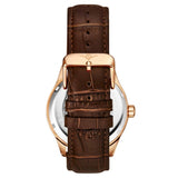 Stuhrling 3947 5 Automatic Skeleton Brown Leather Strap Mens Watch