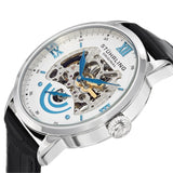 Stuhrling 574 01 Executive II Automatic Skeleton Dial Leather Strap Mens Watch