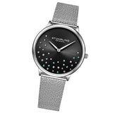 Stuhrling Original 3928 3 Quartz Crystal Accented Mesh Bracelet Womens Watch