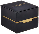 Akribos AK612BK Swiss Quartz Chronograph Date Checkered Leather Strap Mens Watch