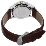 Akribos XXIV AK879BR Date Diamond Marker Goldtone Silvertone Brown Womens Watch