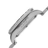 Akribos XXIV AK674SS Swiss Quartz Date Black Bezel Silvertone Mens Watch