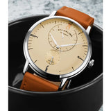 Stuhrling 3969 3969.1 Cabaletta Quartz 24 Hour Dial Tan Leather Strap Mens Watch