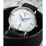 Stuhrling 3969 3969.2 Cabaletta Quartz 24 Hour Dial Black Leather Mens Watch