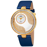Bürgi BUR155BU Japanese Quartz Diamond and Swarovski Accented Womens Watch