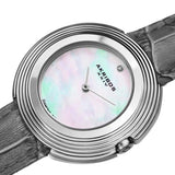 Akribos XXIV AK876GY Diamond Marker Mother of Pearl Dial Grey Strap Womens Watch