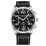 Stuhrling 4001 2 Quartz Chronograph Black Dial Black Nylon Strap Mens Watch