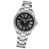 Stuhrling 4025 1 Quartz Crystal Accented Black Dial Bracelet Womens Watch