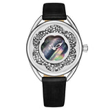 Stuhrling 995 02 Lily Mother of Pearl Crystal Accented Flower Womens Watch