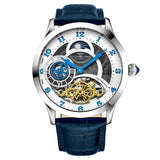 Stuhrling Original 925 01 Radiant Automatic Skeleton Blue Leather Mens Watch
