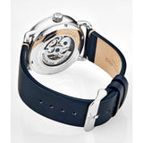 Stuhrling 3972 1 Mantra Automatic Blue Leather Skeleton Dress Mens Watch