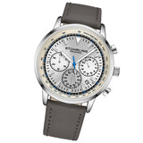 Stuhrling 3986L 1 Muscle Movement Quartz Chronograph Gray Leather Mens Watch