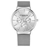 Stuhrling 3931 1 Monaco Day Date Multi Function Mesh Bracelet Mens Watch