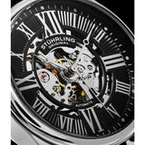 Stuhrling Original 3942 2 Automatic Skeleton Black Leather Strap Mens Watch