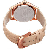 Burgi BUR141NU Diamond Accented MOP Crystal Accented Quilted Leather Strap Womens Watch