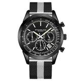 Stuhrling 3975 3 Preston Monaco Quartz Chronograph Date Black Mens Watch