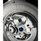 Stuhrling Original 3942 2 Automatic Skeleton Black Leather Strap Mens Watch
