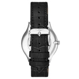 Stuhrling 3985 1 Crystal Accented Black Genuine Leather Womens Watch