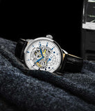 Stuhrling Original 3133 1 Executive Automatic Black Leather Mens Watch