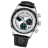 Stuhrling Original 934 01 Tachymeter Date Quartz Black Leather Mens Watch