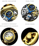 Stuhrling 889 02 Modena Legacy Automatic Dual Time Skeleton AM/PM Mens Watch