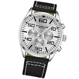 Stuhrling 4001 1 Quartz Chronograph Black Nylon Strap Mens Watch
