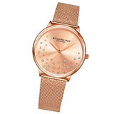 Stuhrling Original 3928 5 Quartz Crystal Accented Mesh Bracelet Womens Watch