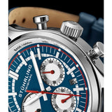 Stuhrling Original 934 02 Tachymeter Date Quartz Blue Leather Mens Watch