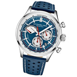 Stuhrling Original 934 02 Tachymeter Date Quartz Blue Leather Mens Watch
