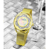 Stuhrling 995M 04 Lily Mother of Pearl Crystal Accented Flower Womens Watch