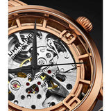 Stuhrling 3982 5 Winchester Automatic Skeleton White Leather Womens Watch