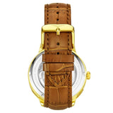 Stuhrling 3925 2 Legacy Automatic Skeleton Dual Time AM/PM Leather Mens Watch