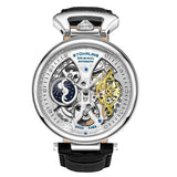Stuhrling 3920 1  Legacy Automatic Skeleton Dual Time Black Leather Mens Watch