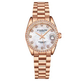 Stuhrling Original 3936 4 Quartz Date Crystal Accented Link Bracelet Womens Watch