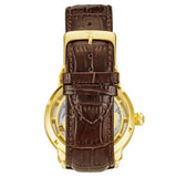 Stuhrling 371A 03 Luciano Automatic Skeleton Dual Time AM/PM Leather Mens Watch