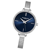 Stuhrling 3949 1 Crystal Accented Stainless Steel Bracelet Blue Womens Watch