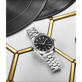Stuhrling 3935 3 Symphony Quartz Date Stainless Steel Mens Watch