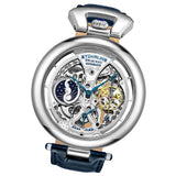 Stuhrling 3919 1 Emperor’s Grandeur Automatic Skeleton Dual Time Mens Watch