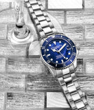 Stuhrling 3950L 2 Blue Mother of Pearl Date Stainless Steel Womens Watch