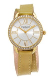 Stuhrling 587.04 587 04 Deauville Quartz Crystals Tan Wraparound Womens Watch