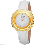 Akribos XXIV AK876WTG Diamond Marker Mother of Pearl Dial White Womens Watch