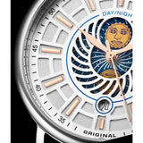 Stuhrling Original 899 01 Duet Day/ Night Black Leather Strap Watch