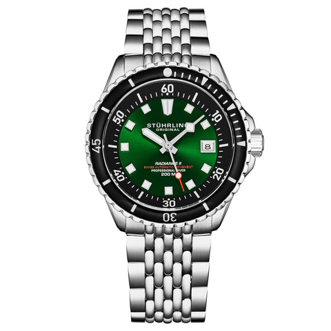 Stuhrling 1009 03  Automatic Radiance Date Green Dial Stainless Steel Mens Watch
