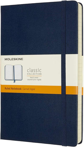 Moleskine Classic Expanded Notebook Hard Cover Large Ruled Blue 400 Pages