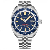 Stuhrling 1008 01  Automatic Depthmaster Diver Blue Dial Date Mens Watch