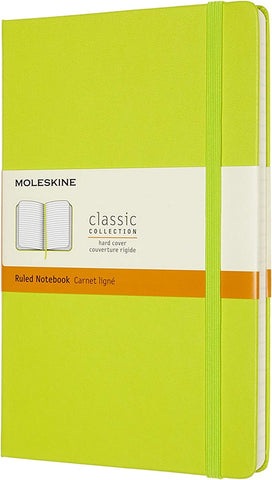 Moleskine Classic Notebook, Hard Cover, Large (5" x 8.25") Ruled/Lined, Lemon Green, 240 Pages