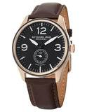 Stuhrling Original 931 03 Aviator  Quartz Brown Leather Strap Mens Watch